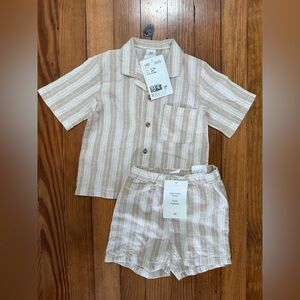 H&M Beige and White Striped Toddler Outfit